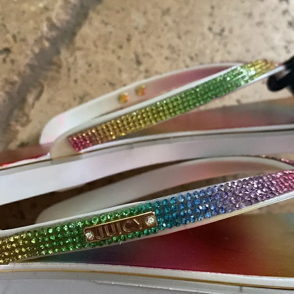 Juicy Couture a rainbow Rhinestone Sandals